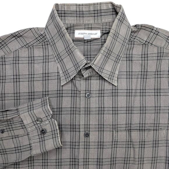 Joseph Abboud Other - Joseph‎ Abboud Mens Button Up Shirt XL Gray Plaid Dress Business Casual